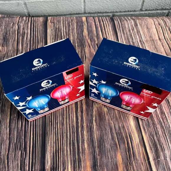 Energetic Lighting 2 pack red and blue LED glass bulbs - Picture 2 of 7